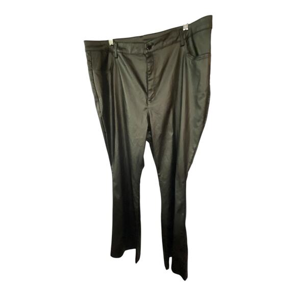 Shein Curve Size 4XL Faux Leather Pants Black Shiny Stretch Going Out Party Club - Picture 1 of 7